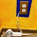 MEX CDMX MexicoCity 2019MAR30 PosadaVienaHotel 009  I'm no electrical expert, but I'm pretty sure this is NOT how you'd hardwire any electrical appliance, let alone the hairdryer in my hotel bathroom.   .... as they say T.I.M. - This Is Mexico : - DATE, - PLACES, - TRIPS, 10's, 2019, 2019 - Taco's & Toucan's, Americas, Central, Ciudad de México, Day, March, Mexico, Mexico City, Month, North America, Posada Viena Hotel, Saturday, Year